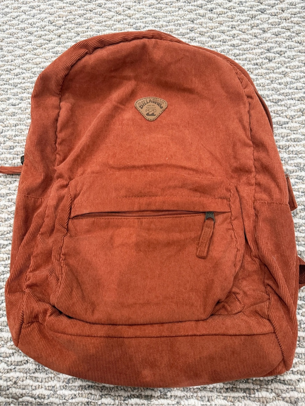 Billabong Rust Corduroy Zip-Front Backpack